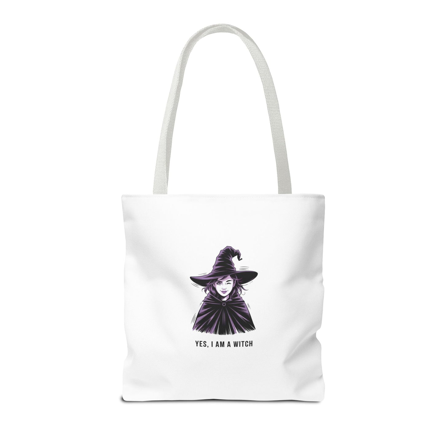 Witch Illustration Tote Bag — "Yes, I Am a Witch" Halloween Canvas Tote
