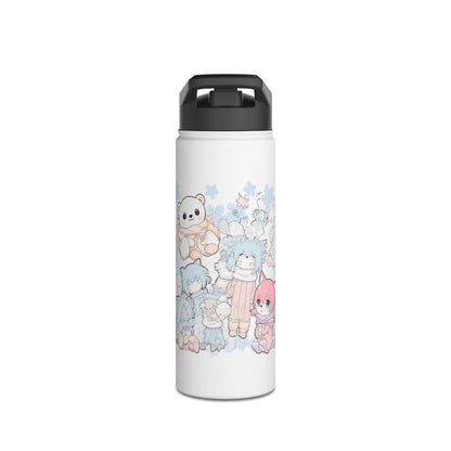 Wasserflasche aus Edelstahl mit niedlichen Kawaii-Wintermotiven