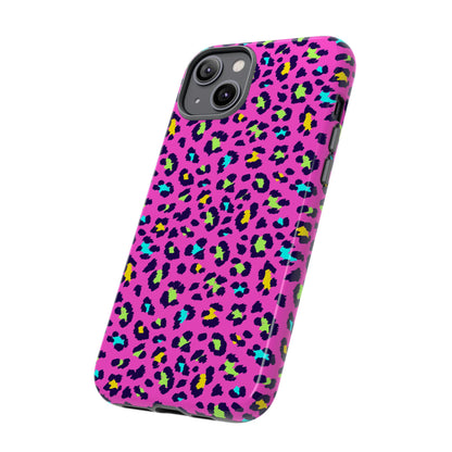 iPhone Pink Neon Leopard Phone Case — Bold Protective iPhone Cover