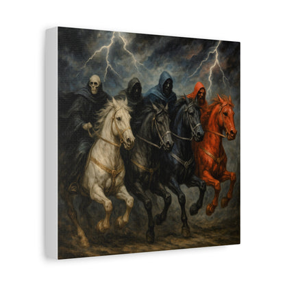 Four Horsemen Canvas Wall Art — Apocalyptic Gothic Mythology Print