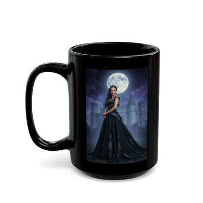 Gothic Moonlight Mug — Dark Castle Witch Portrait Coffee Cup (11oz/15oz)