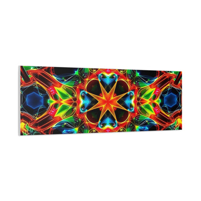 Kaleidoscope Neon Mandala Matte Canvas