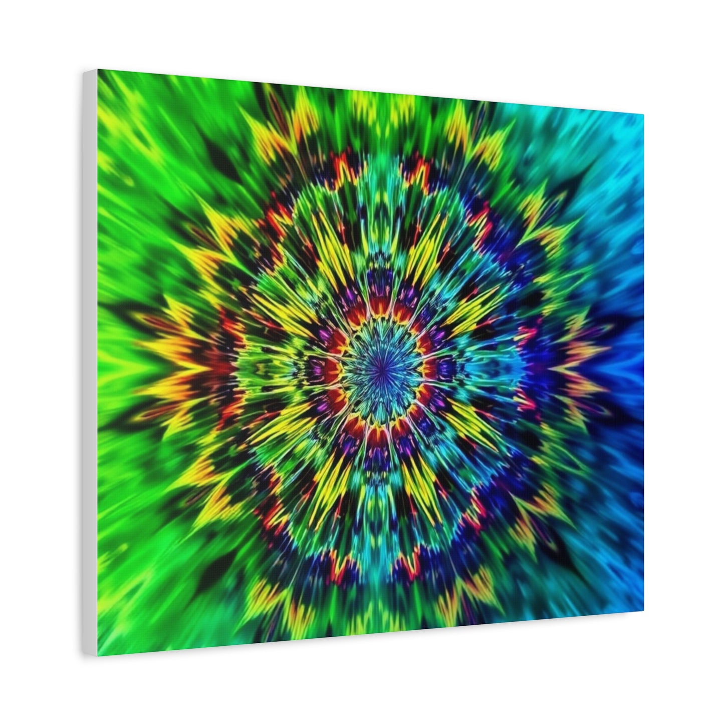 Psychedelic Kaleidoscope Matte Canvas Wall Art — Vibrant Mandala Stretched Canvas