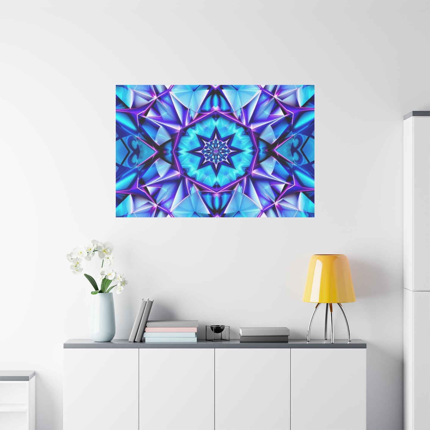 Blue Kaleidoscope Matte Canvas Wall Art – Stretched 1.25"