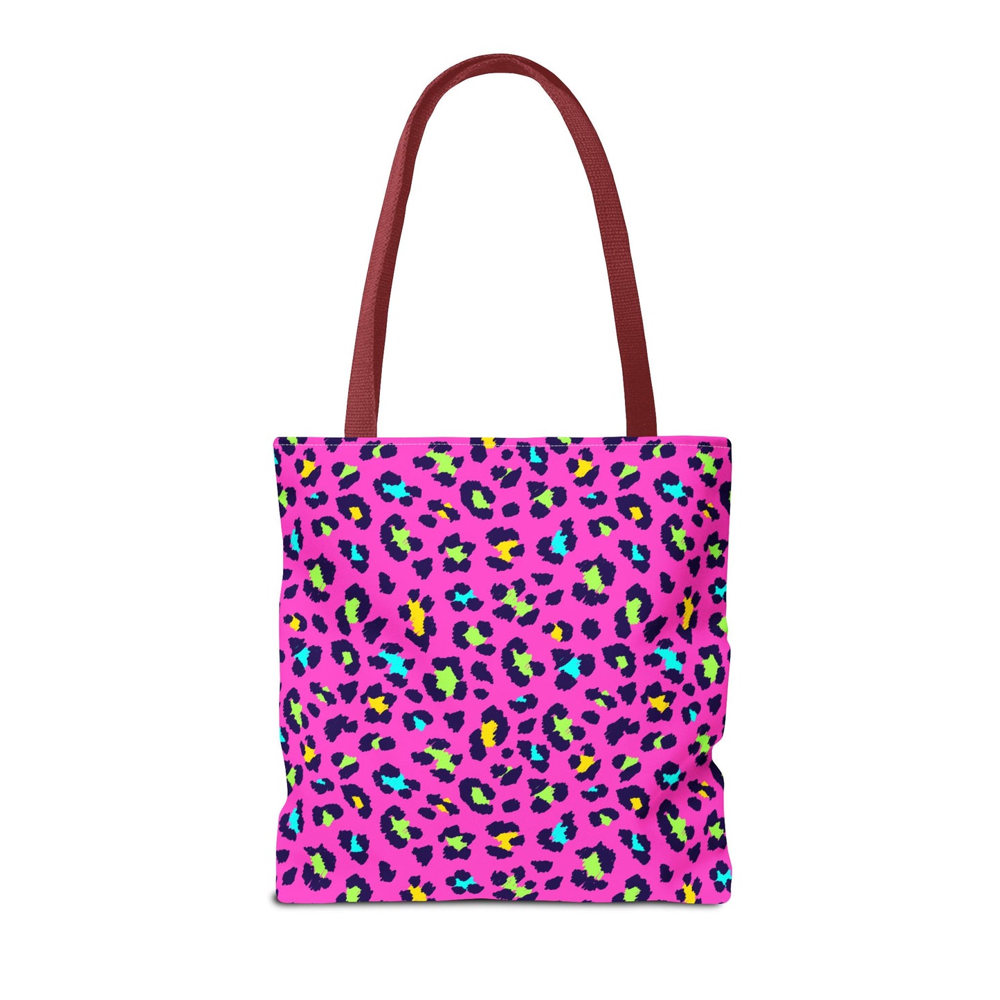 Pink Neon Leopard Print Tote Bag — Bold Animal Print Shopper