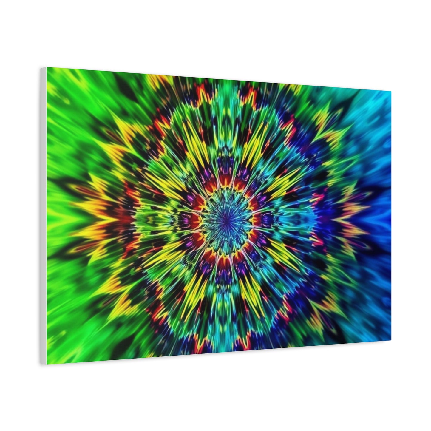 Psychedelic Kaleidoscope Matte Canvas Wall Art — Vibrant Mandala Stretched Canvas