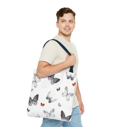 Butterfly Pattern Tote Bag — Lightweight Floral Tote for Everyday Use