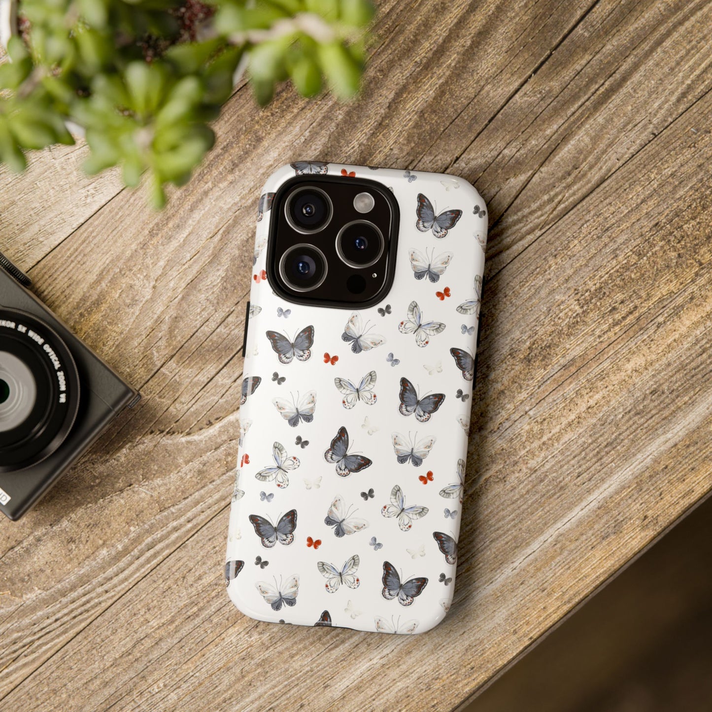 iPhone Butterfly Pattern Tough Phone Case — Protective Floral-Inspired iPhone Case