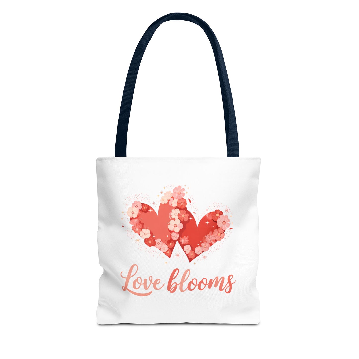 Love Blooms Heart Tote Bag — Floral Valentine Canvas Tote