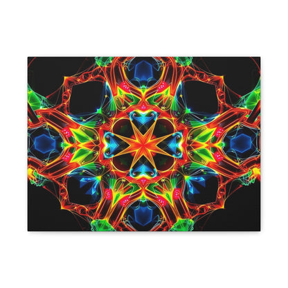 Kaleidoscope Neon Mandala Matte Canvas