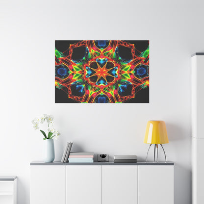 Kaleidoscope Neon Mandala Matte Canvas