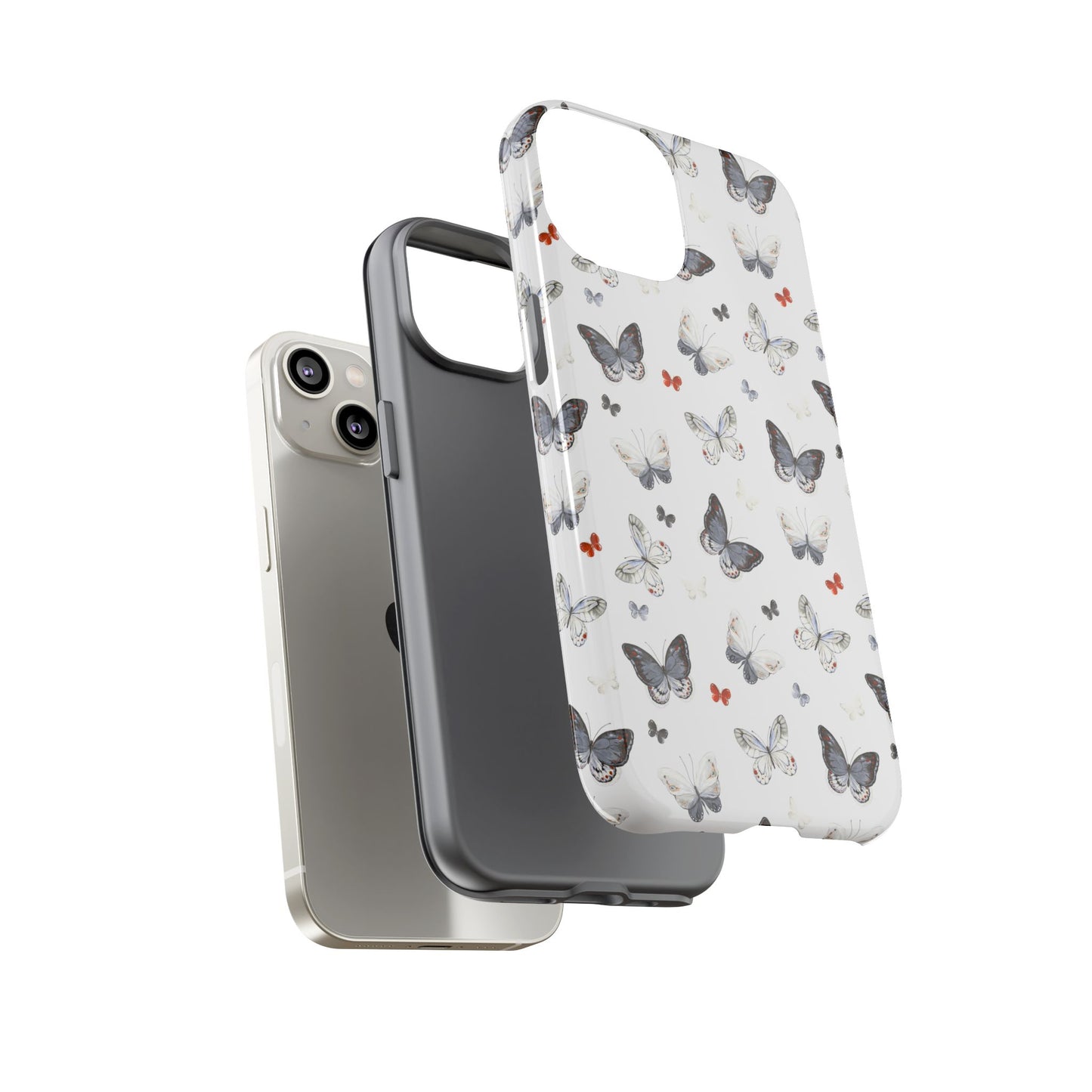 iPhone Butterfly Pattern Tough Phone Case — Protective Floral-Inspired iPhone Case