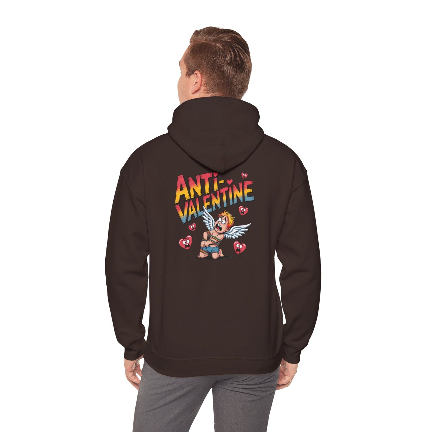 Anti-Valentine Hoodie — Funny Cupid Bear Graphic Pullover