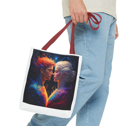 Cosmic Lovers Tote Bag — Fire & Ice Romantic Art AOP