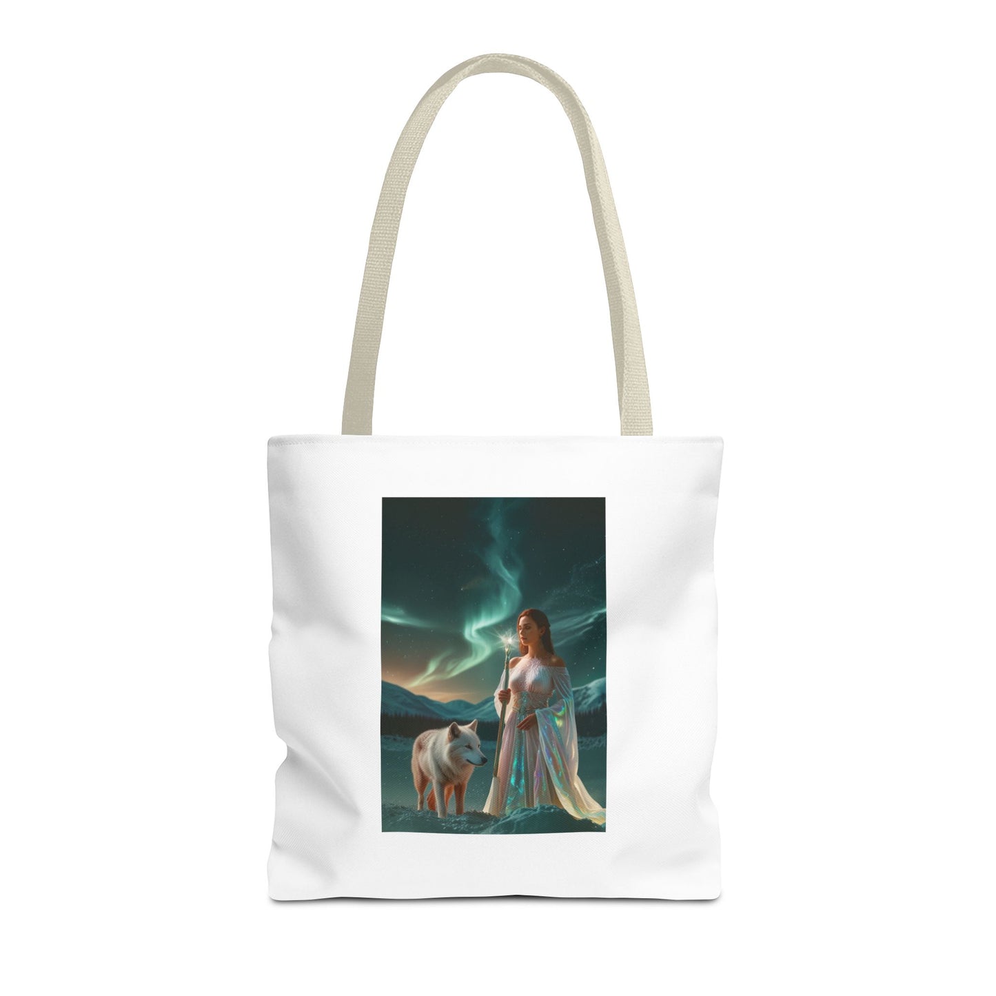 Tragetasche – Mystische Frau mit Wolf Aurora Art Tote