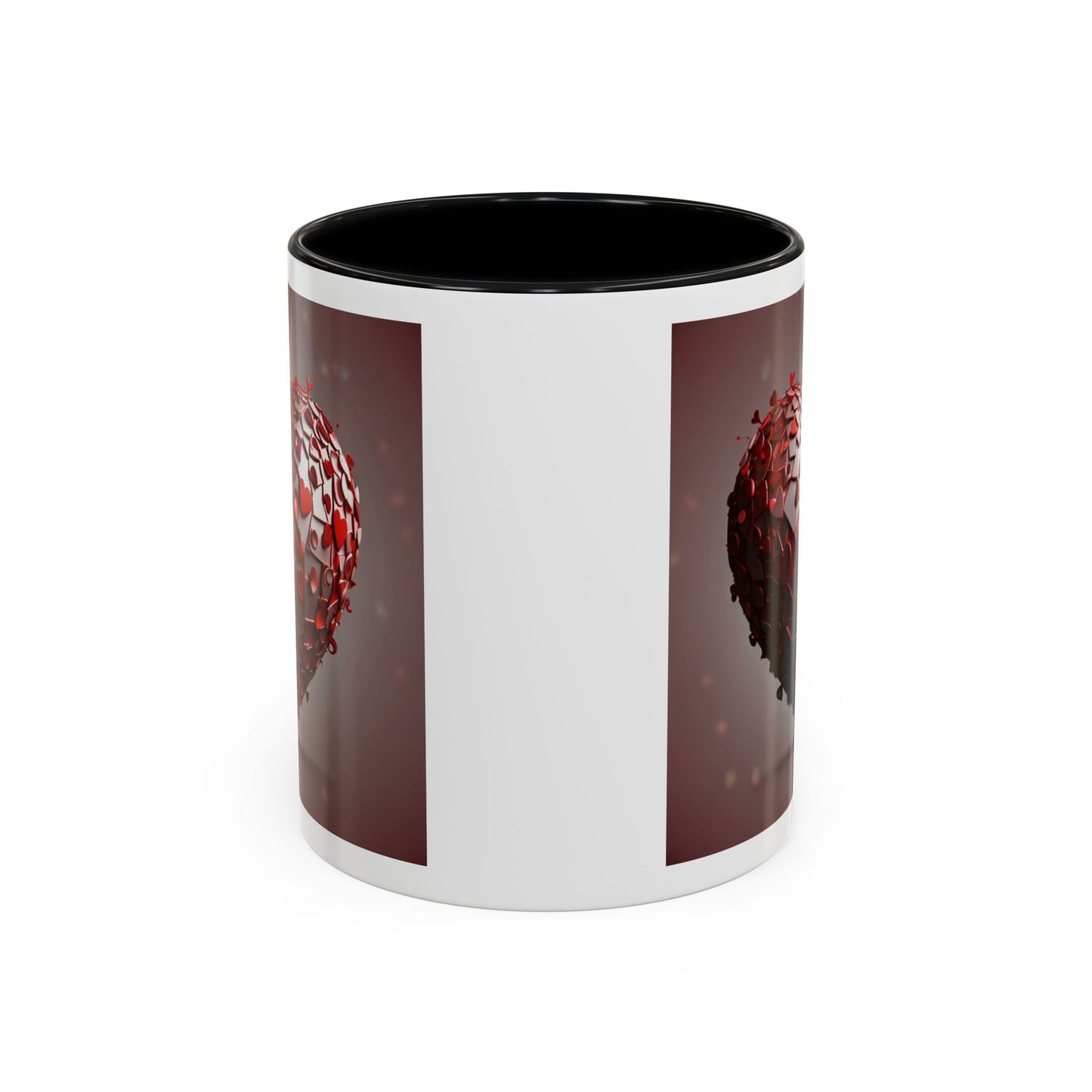 Heart Mosaic Accent Coffee Mug — Romantic Valentine’s Day Gift (11/15 oz)