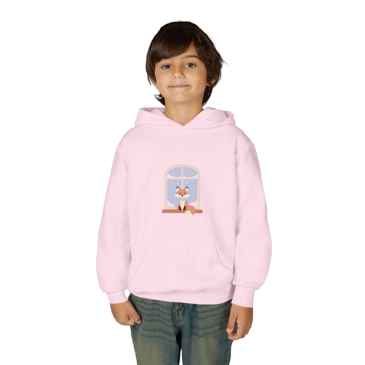 Kids Fox Hoodie - Cozy Winter Window Design