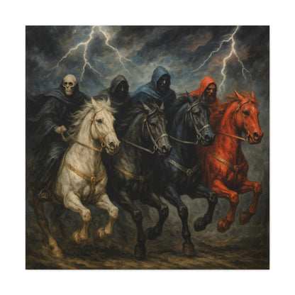 Four Horsemen Canvas Wall Art — Apocalyptic Gothic Mythology Print