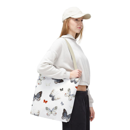 Butterfly Pattern Tote Bag — Lightweight Floral Tote for Everyday Use
