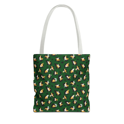 Green Leopard Print Tote Bag – Patterned All-Over-Print Shopper
