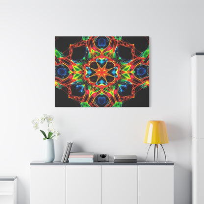 Kaleidoscope Neon Mandala Matte Canvas