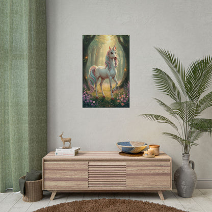 Unicorn Forest Poster — Magical Pastel Unicorn Wall Art