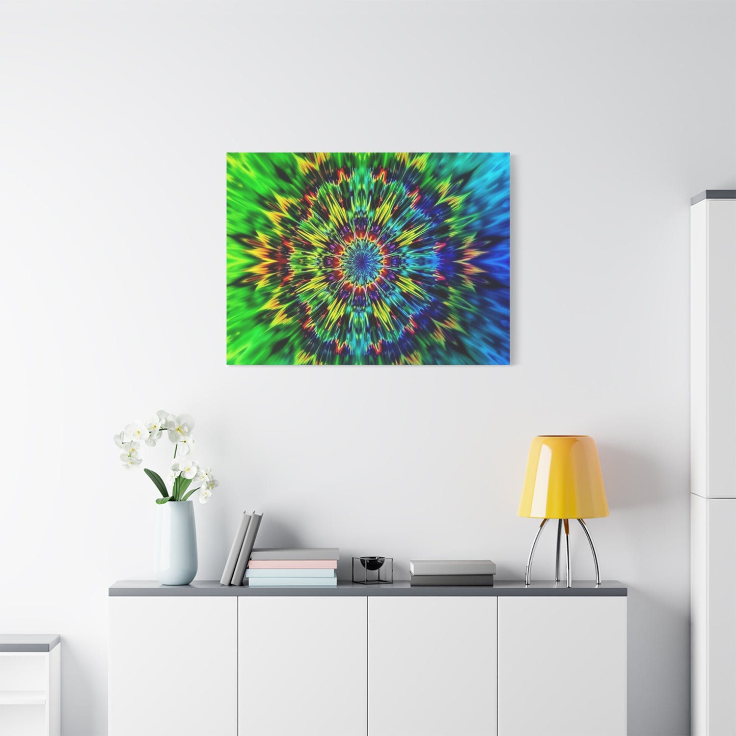 Psychedelic Kaleidoscope Matte Canvas Wall Art — Vibrant Mandala Stretched Canvas