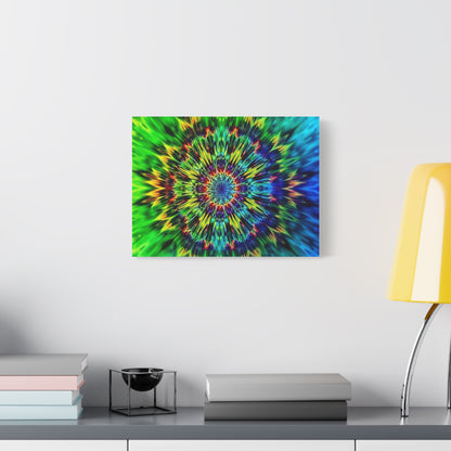Psychedelic Kaleidoscope Matte Canvas Wall Art — Vibrant Mandala Stretched Canvas