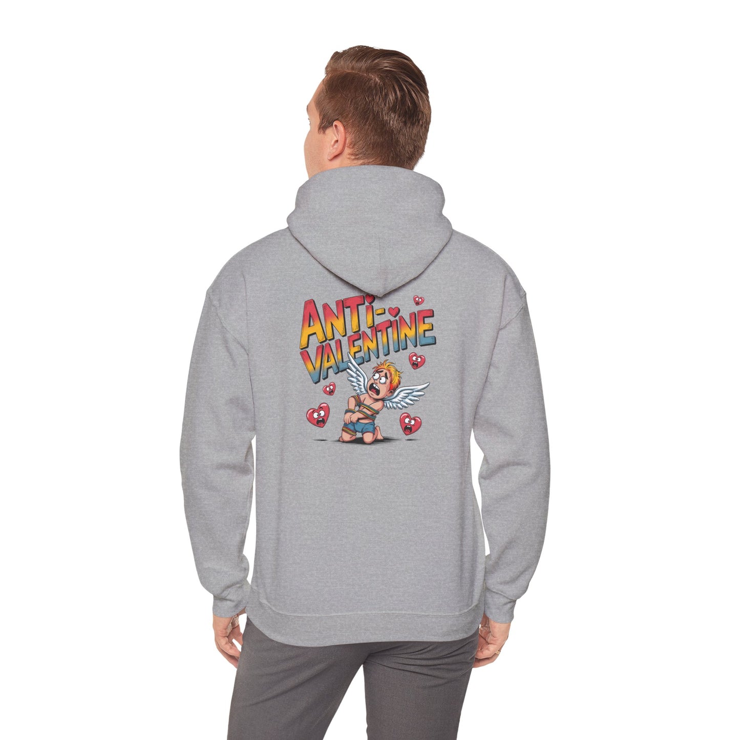 Anti-Valentine Hoodie — Funny Cupid Bear Graphic Pullover