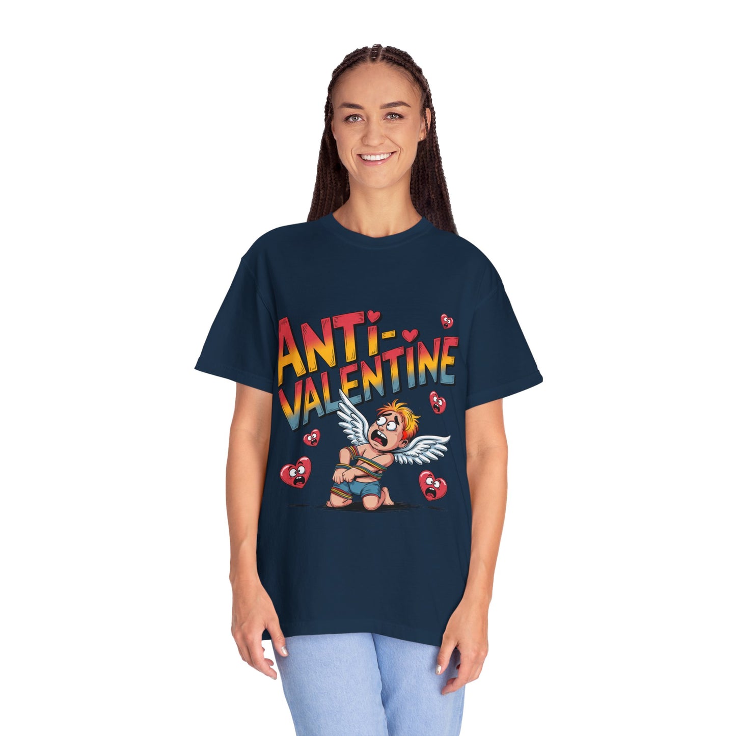 Camiseta anti-San Valentín: Divertida camiseta gráfica con el rechazo de Cupido
