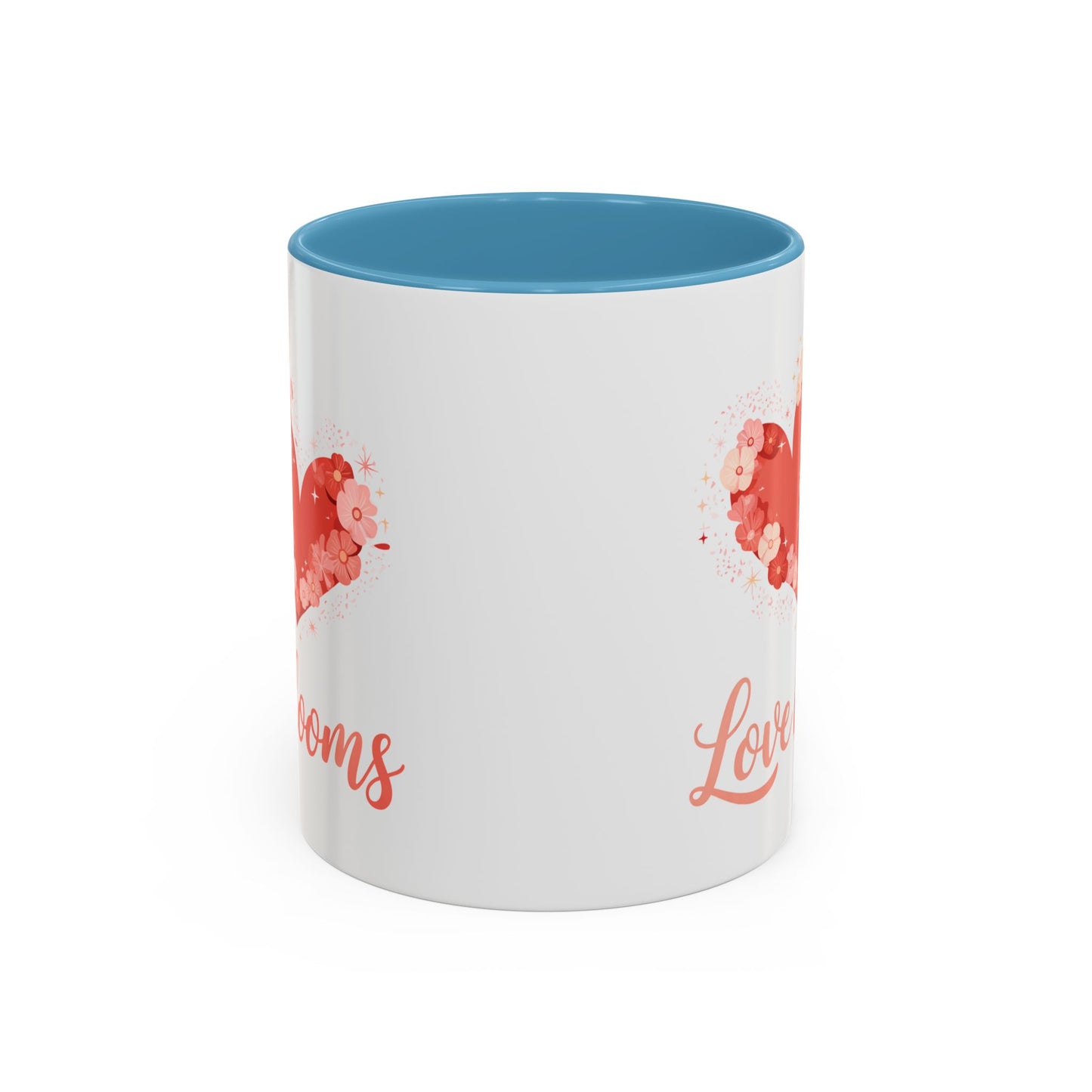 Love Blooms Accent Coffee Mug — Floral Heart 11/15oz