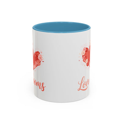 Love Blooms Accent Coffee Mug — Floral Heart 11/15oz