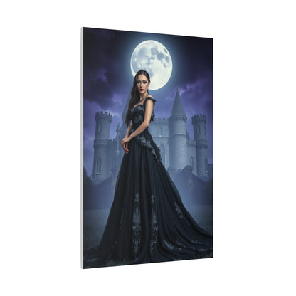 Gothic Moonlight Canvas Print — Elegant Dark Castle Portrait