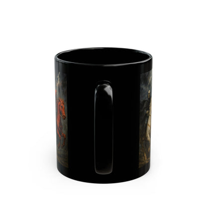 Black Ceramic Mug – Four Horsemen Apocalypse Artwork (11oz & 15oz)