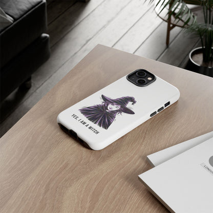 iPhone Yes, I Am a Witch Phone Case — Gothic Witch Illustration Protective Cover