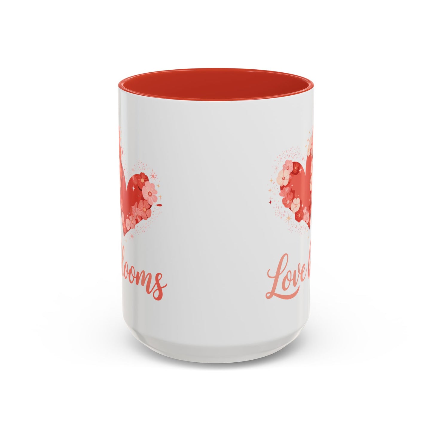 Love Blooms Accent Coffee Mug — Floral Heart 11/15oz