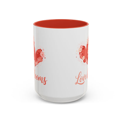 Love Blooms Accent Coffee Mug — Floral Heart 11/15oz