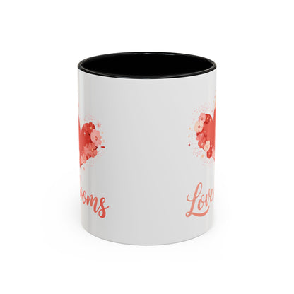 Love Blooms Accent Coffee Mug — Floral Heart 11/15oz