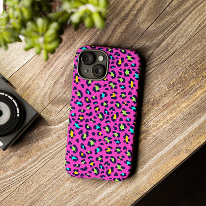 iPhone Pink Neon Leopard Phone Case — Bold Protective iPhone Cover