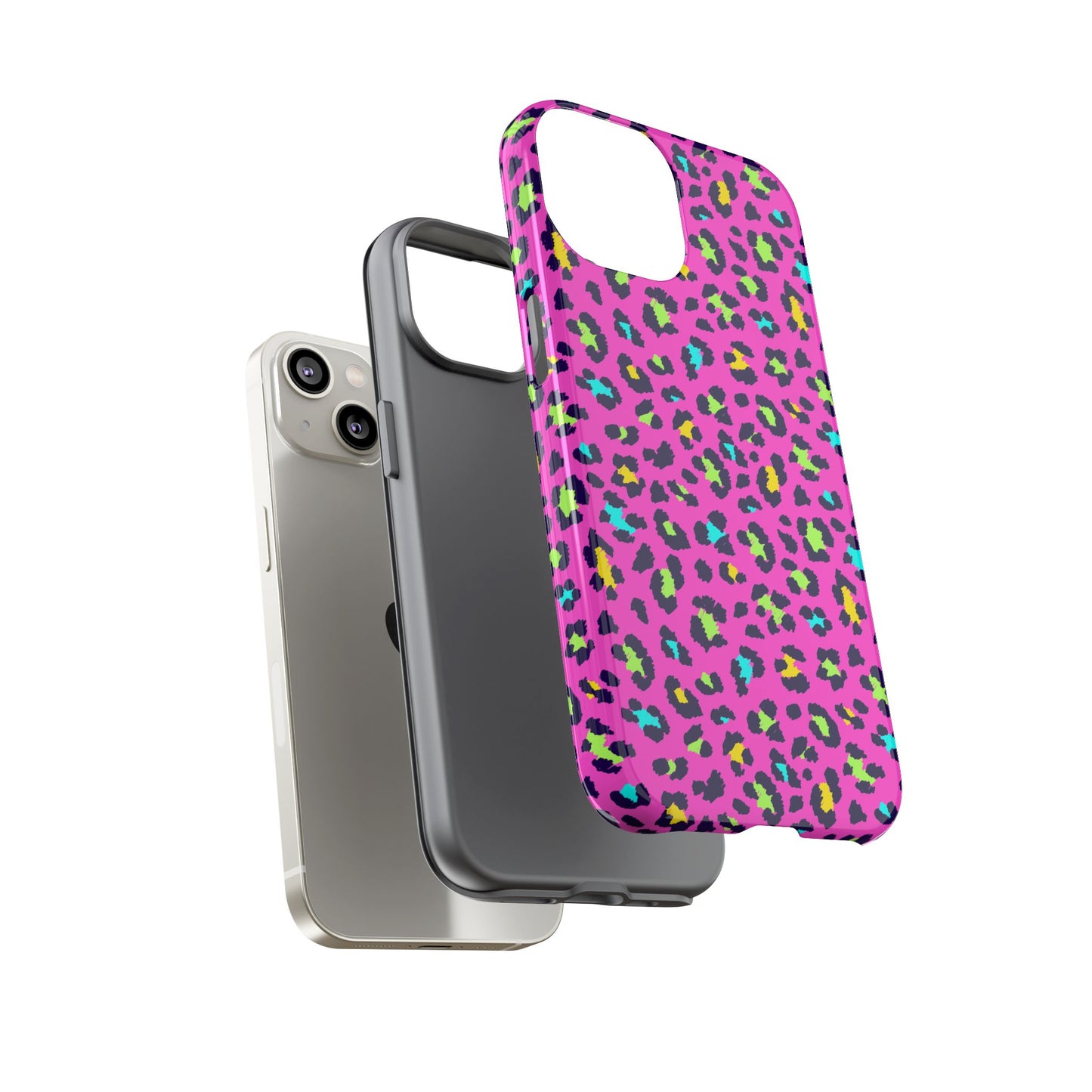 iPhone Pink Neon Leopard Phone Case — Bold Protective iPhone Cover
