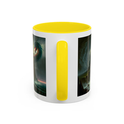 Fantasy Dragon Accent Coffee Mug – Unique Art for Gift Giving, Home Decor, Office Vibes, Halloween, etc.