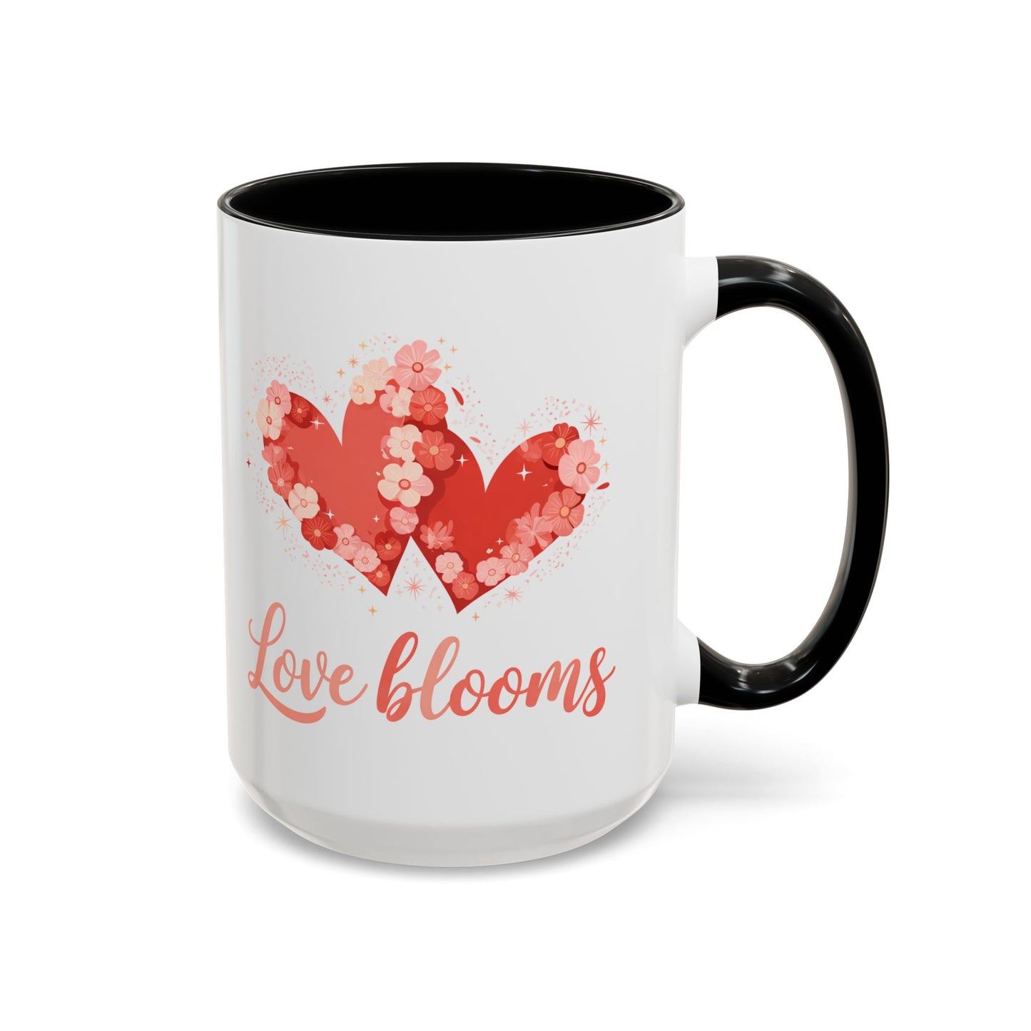 Love Blooms Accent Coffee Mug — Floral Heart 11/15oz
