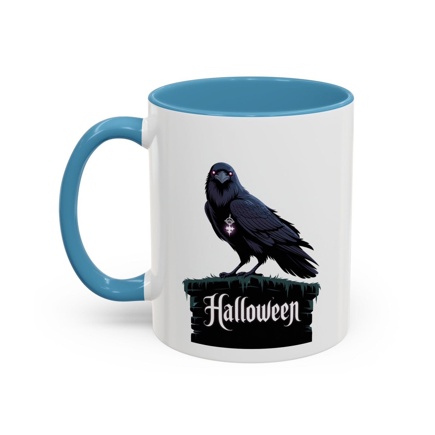 Halloween Raven Coffee Mug, Black Accent Mug, Spooky Drinkware, Unique Gift for Fall, Coffee Lover's Halloween Décor