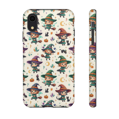 Niedliche iPhone-Handyhülle mit Hexenmuster – Halloween-Kawaii-iPhone-Hülle