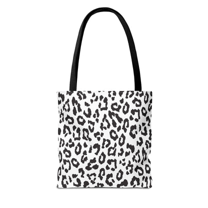Black & White Leopard Print Tote Bag — Chic Animal-Print Tote for Everyday Use