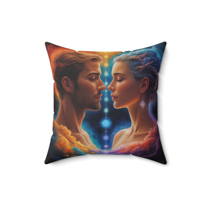 Mystic Soulmates Pillow — Ethereal Lovers Decorative Throw Pillow