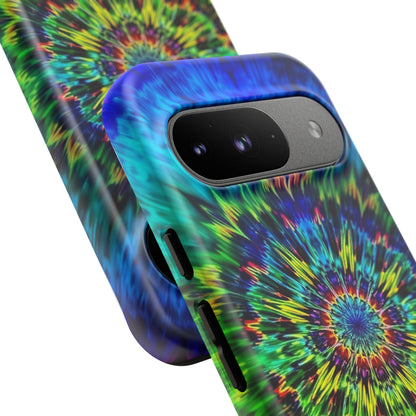 Funda para teléfono Google Psychedelic Tie-Dye Mandala: protección resistente y vibrante