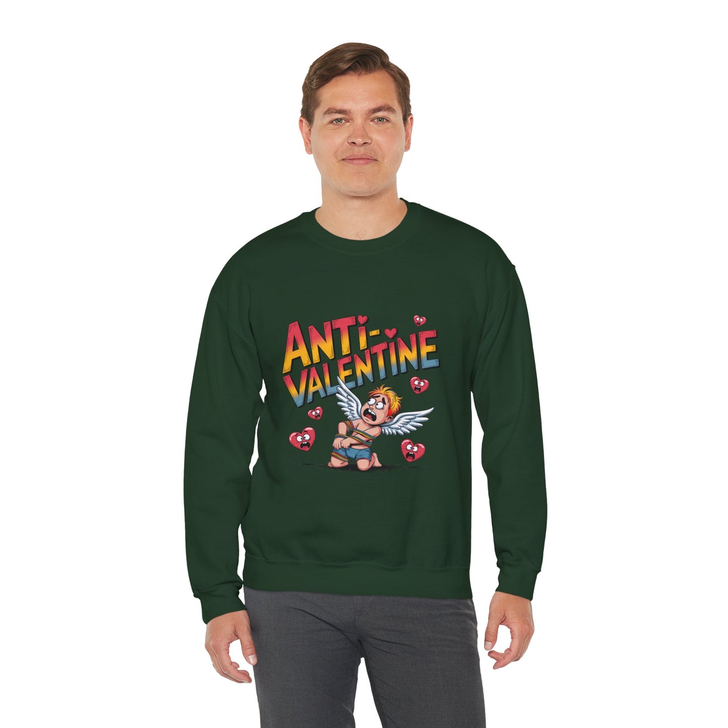 Anti-Valentine Sweatshirt — Funny Cupid Reject Graphic Crewneck