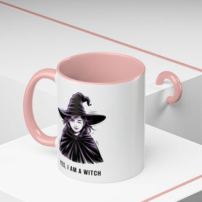 Witch Coffee Mug - "Yes, I Am a Witch" Accent Mug (11/15 oz)