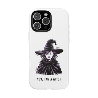 iPhone Yes, I Am a Witch Phone Case — Gothic Witch Illustration Protective Cover